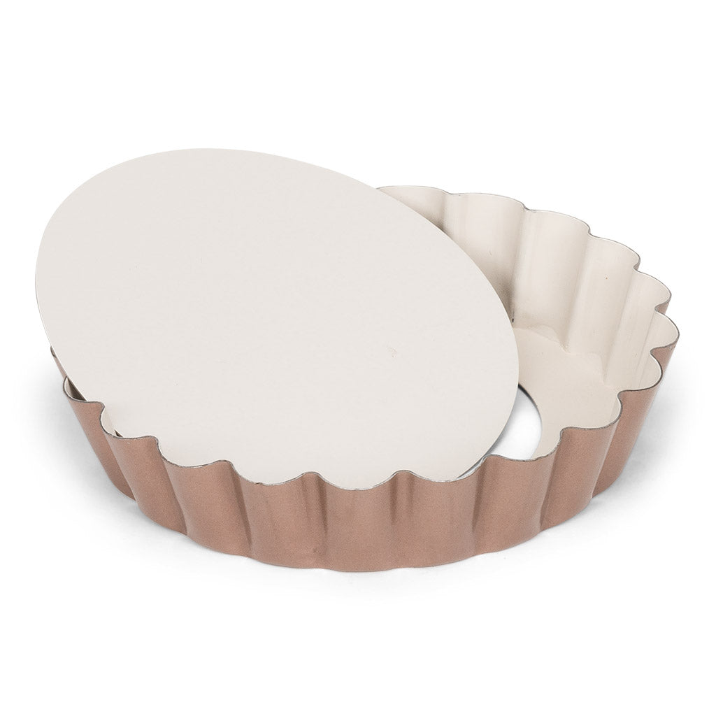 Tava mini-quiche cu baza detasabila, otel, 10 cm, colectia CERAMIC - PATISSE