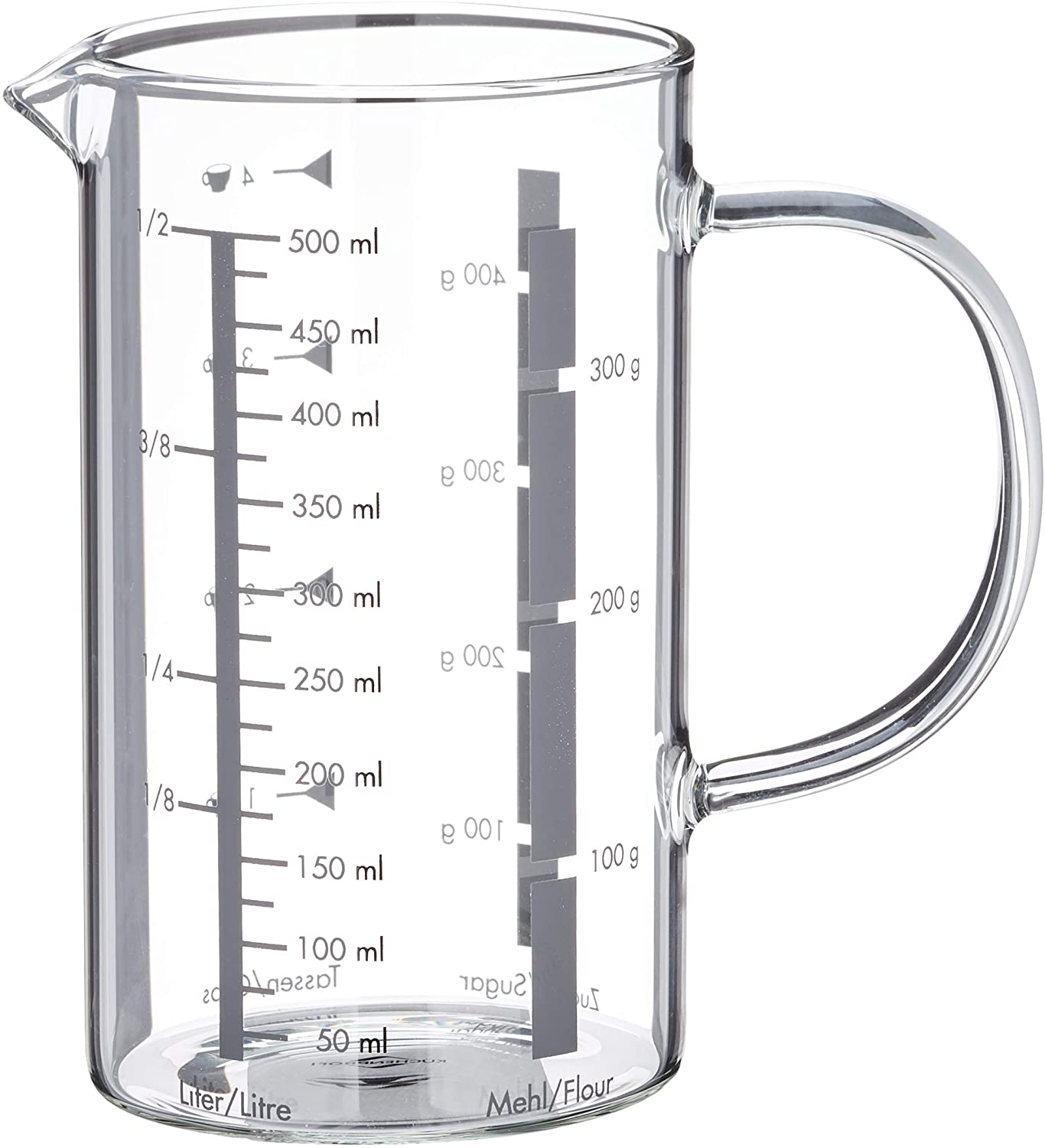 Cana gradata de masurare, sticla borosilicat, 500 ml, KUCHENPROFI - Image 1