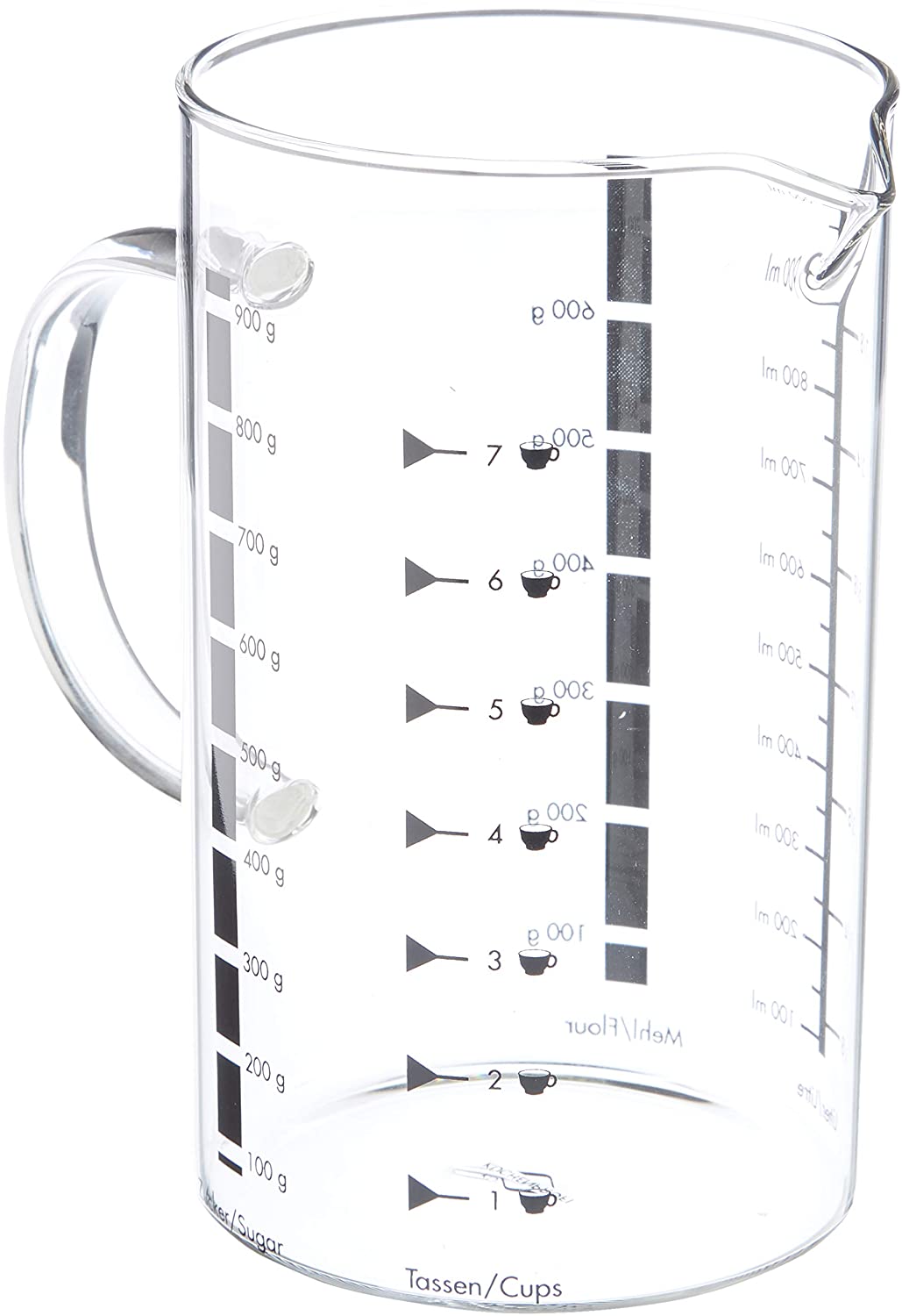 Cana gradata de masurare, sticla borosilicat, 1000 ml, KUCHENPROFI - Image 2