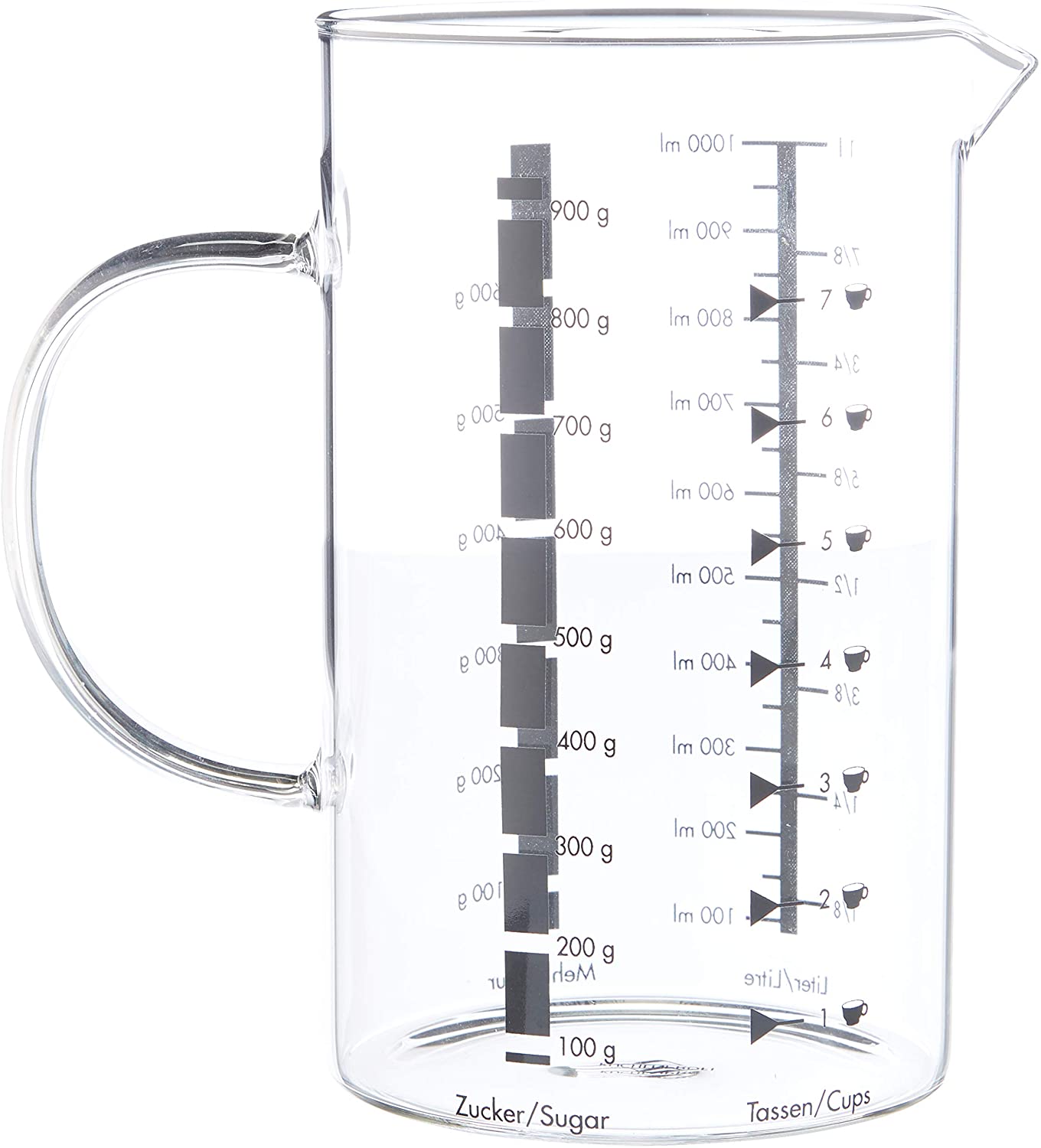 Cana gradata de masurare, sticla borosilicat, 1000 ml, KUCHENPROFI - Image 1