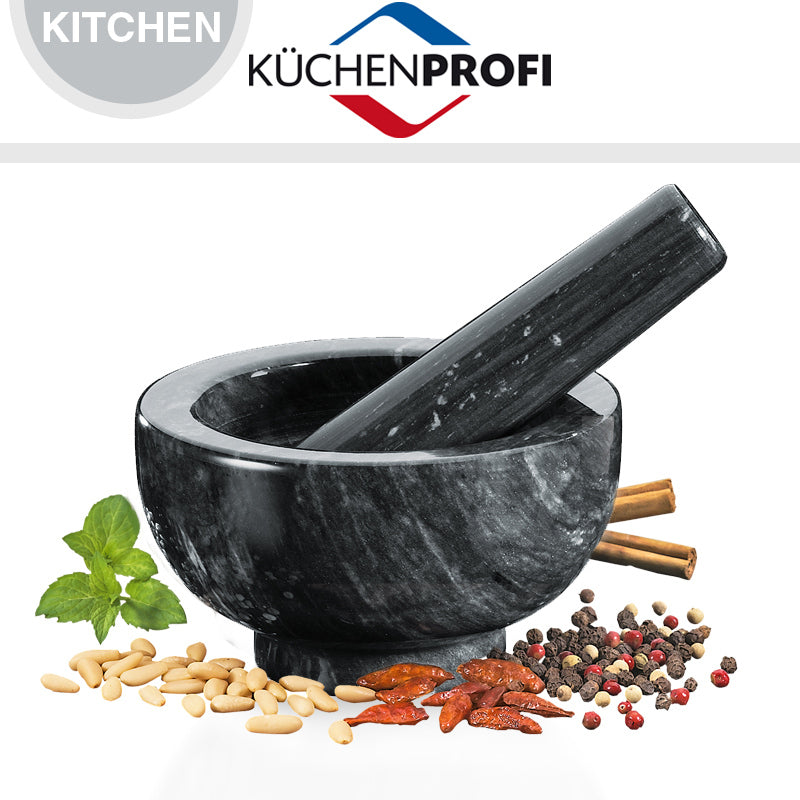 Mojar din marmura neagra cu pistil, 11 cm - KUCHENPROFI - Image 1
