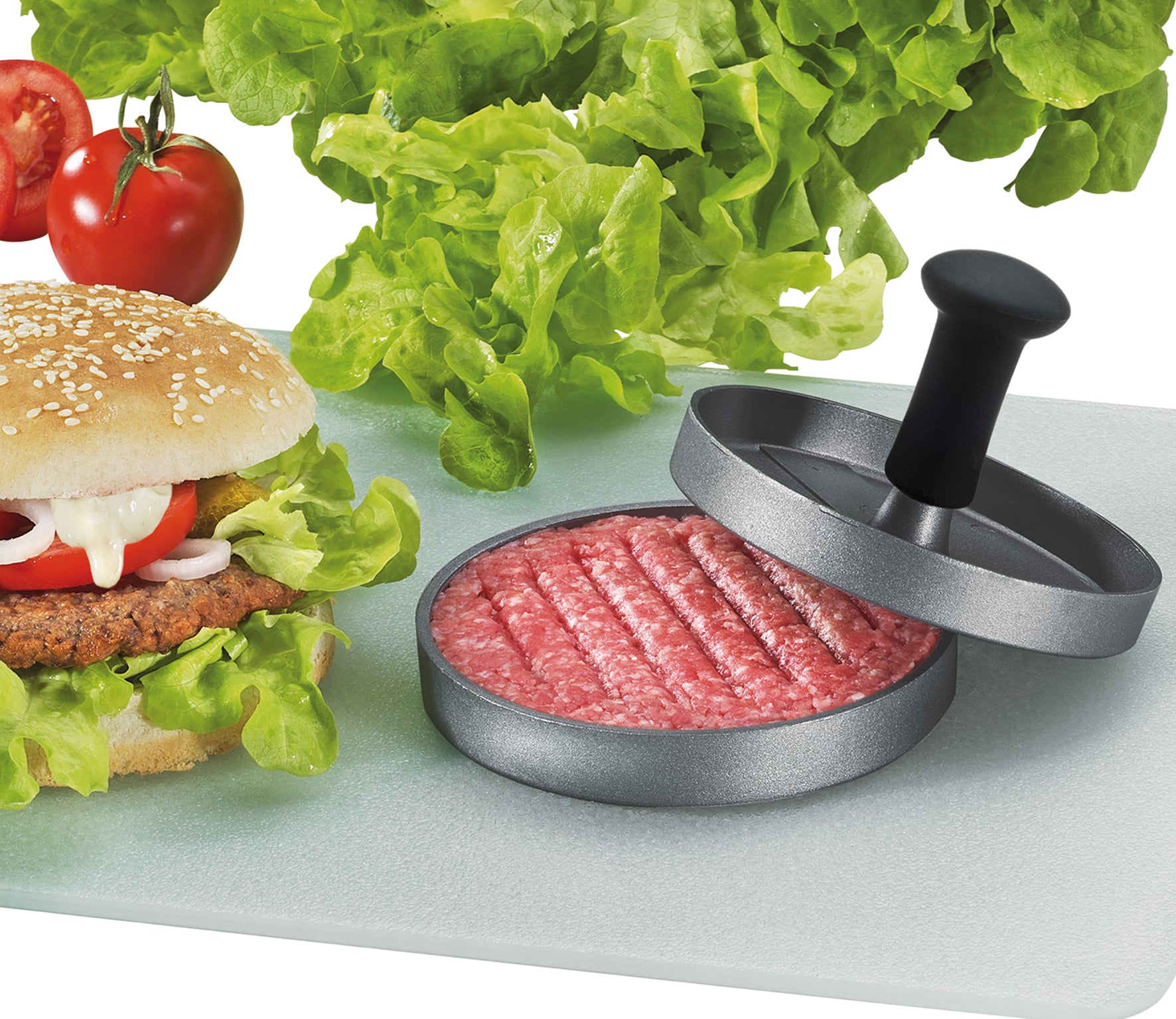 Presa pentru hamburger, 12 cm, aluminiu, colectia Classic BBQ - KUCHENPROFI - Image 1