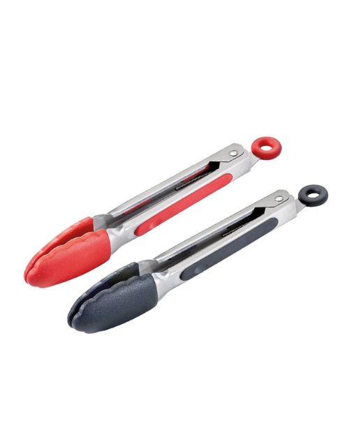 Cleste mini din otel inoxidabil si silicon, 21 cm rosu/negru - KUCHENPROFI - Image 3