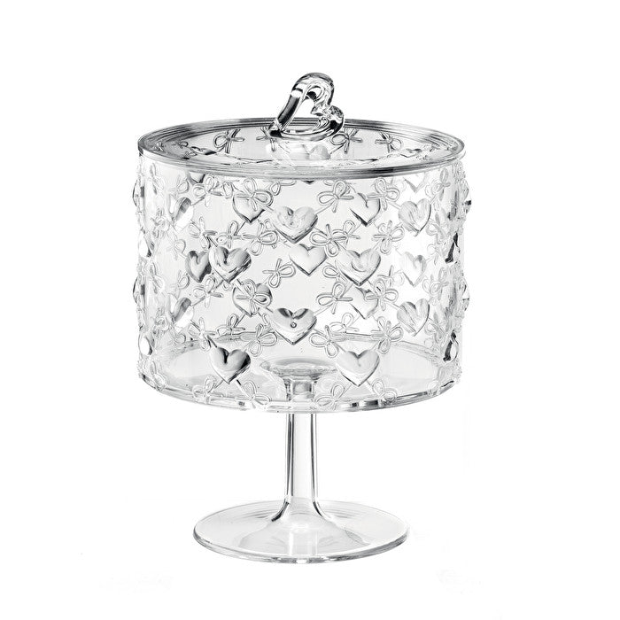 Platou cu picior, transparent, colectia Love - GUZZINI