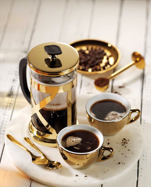 Set 6 lingurite pentru cafea, aurii, 13.5 cm, otel inoxidabil - CILIO - Image 1