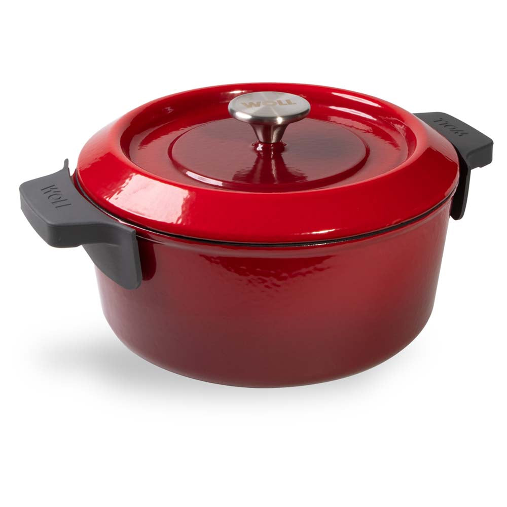 Cratita din fonta cu capac, Iron, rosie, 4.2 litri - Woll