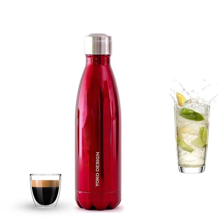 Sticla izoterma, 500ml, culoare rosu -   YOKO DESIGN