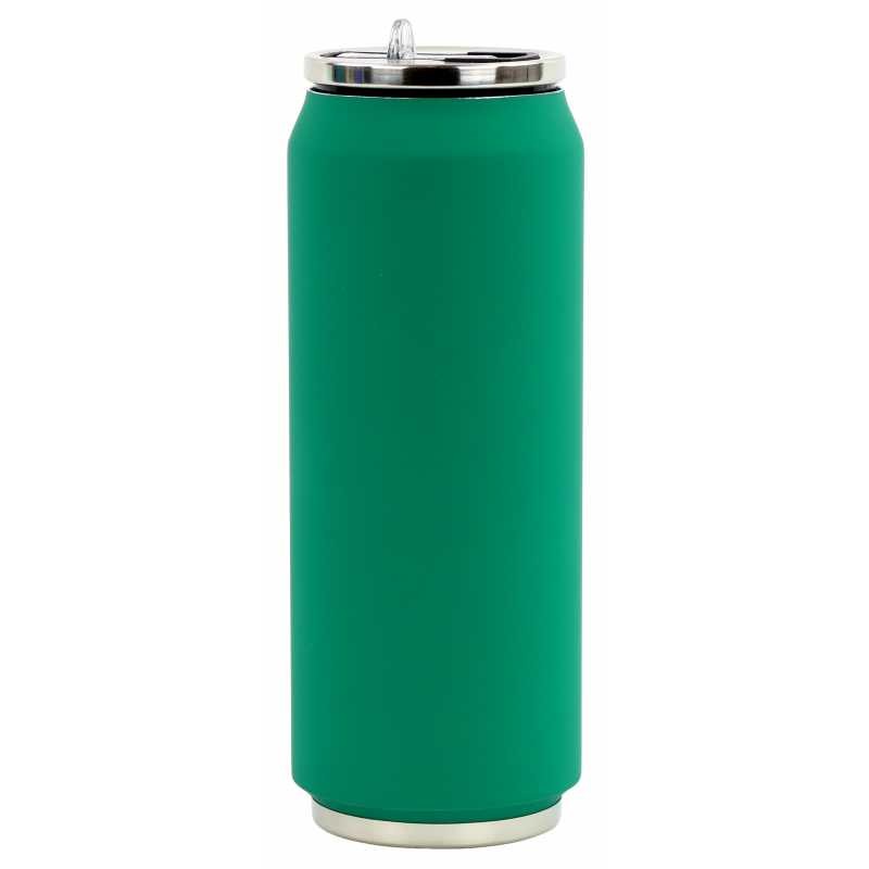 Cutie izoterma cu pai, 500 ml, verde, colectia Soft touch - YOKO DESIGN