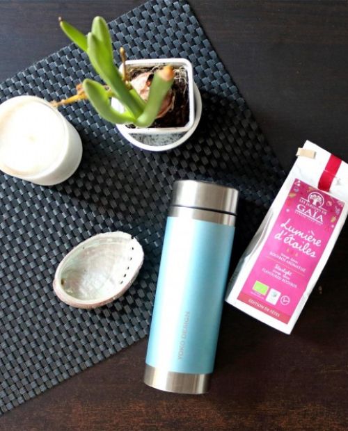 Ceainic izoterm din otel inoxidabil, 350 ml, albastru - YOKO DESIGN - Image 1