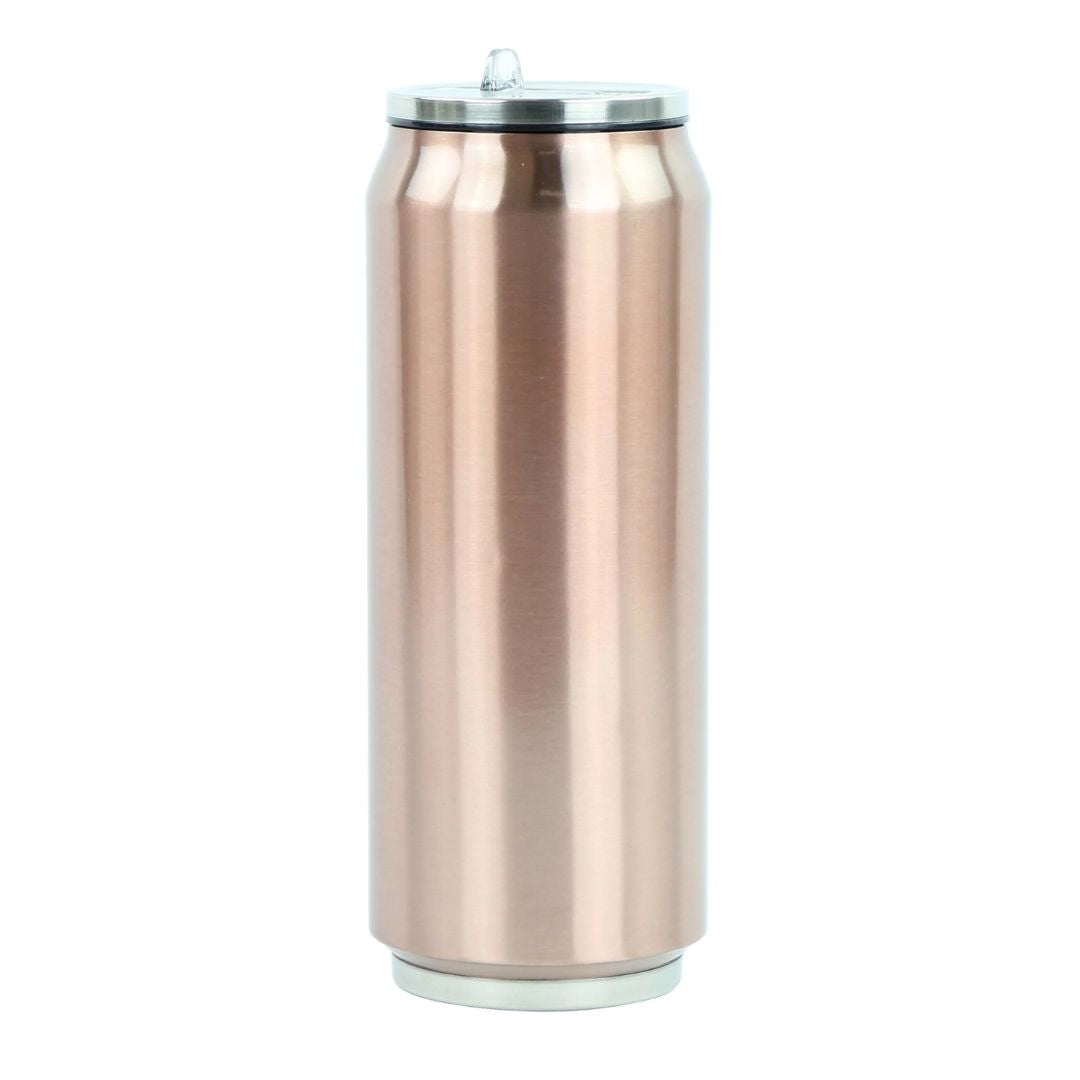 Cutie izoterma cu pai, 500ml, culoare cupru - YOKO DESIGN