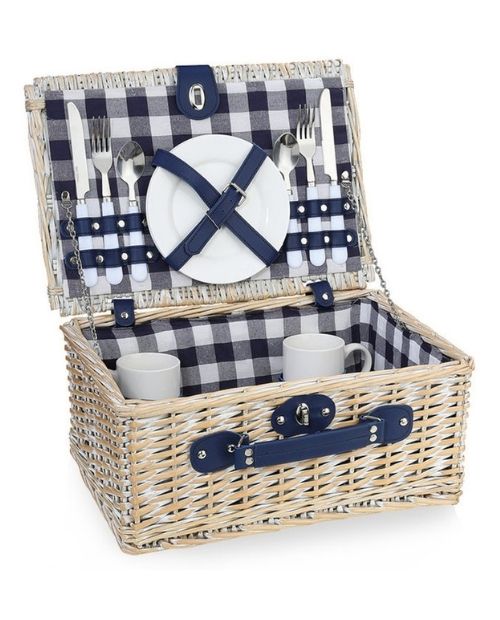 Cos de picnic pentru 2 persoane, salcie impletita, model Arolo - CILIO