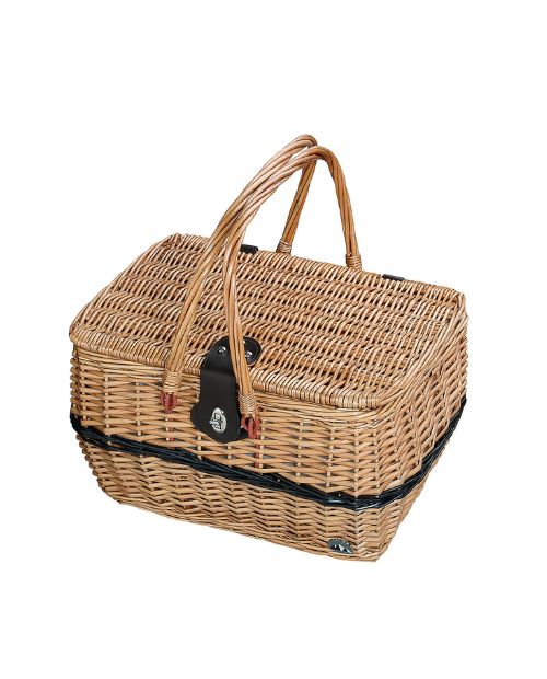 Cos de picnic pentru 4 persoane, salcie impletita, maro - Cilio - Image 1