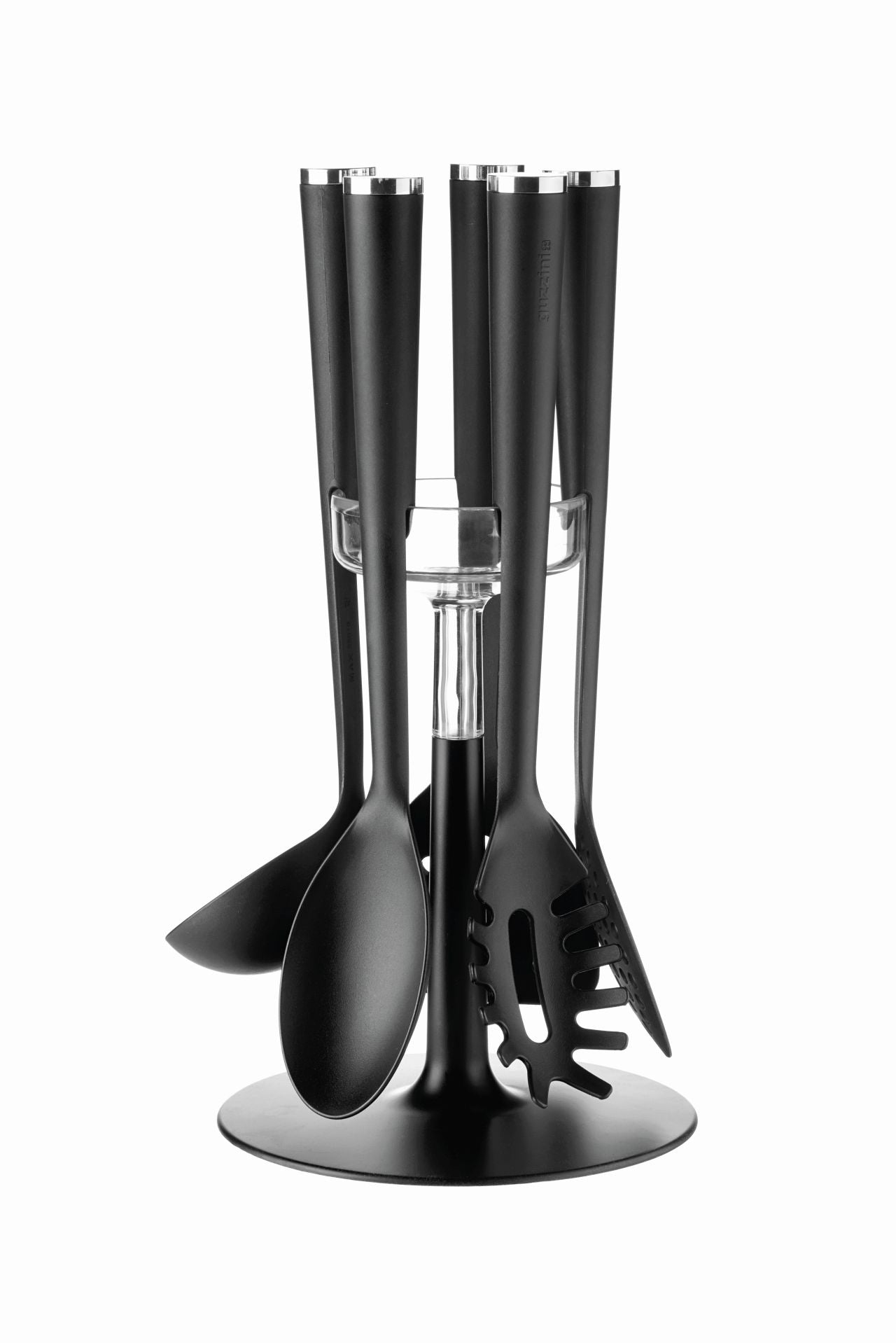 Set de 5 ustensile cu suport, inox si acril, colectia Cooking - GUZZINI