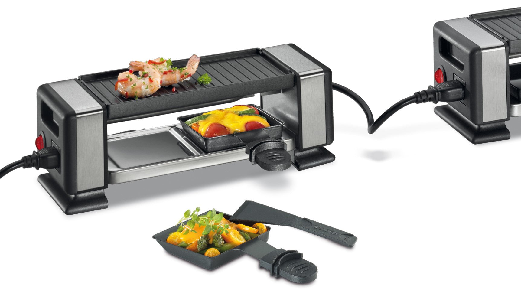Gratar electric cu 2 raclette, negru, model Vista 2 Plus - KUCHENPROFI - Image 2