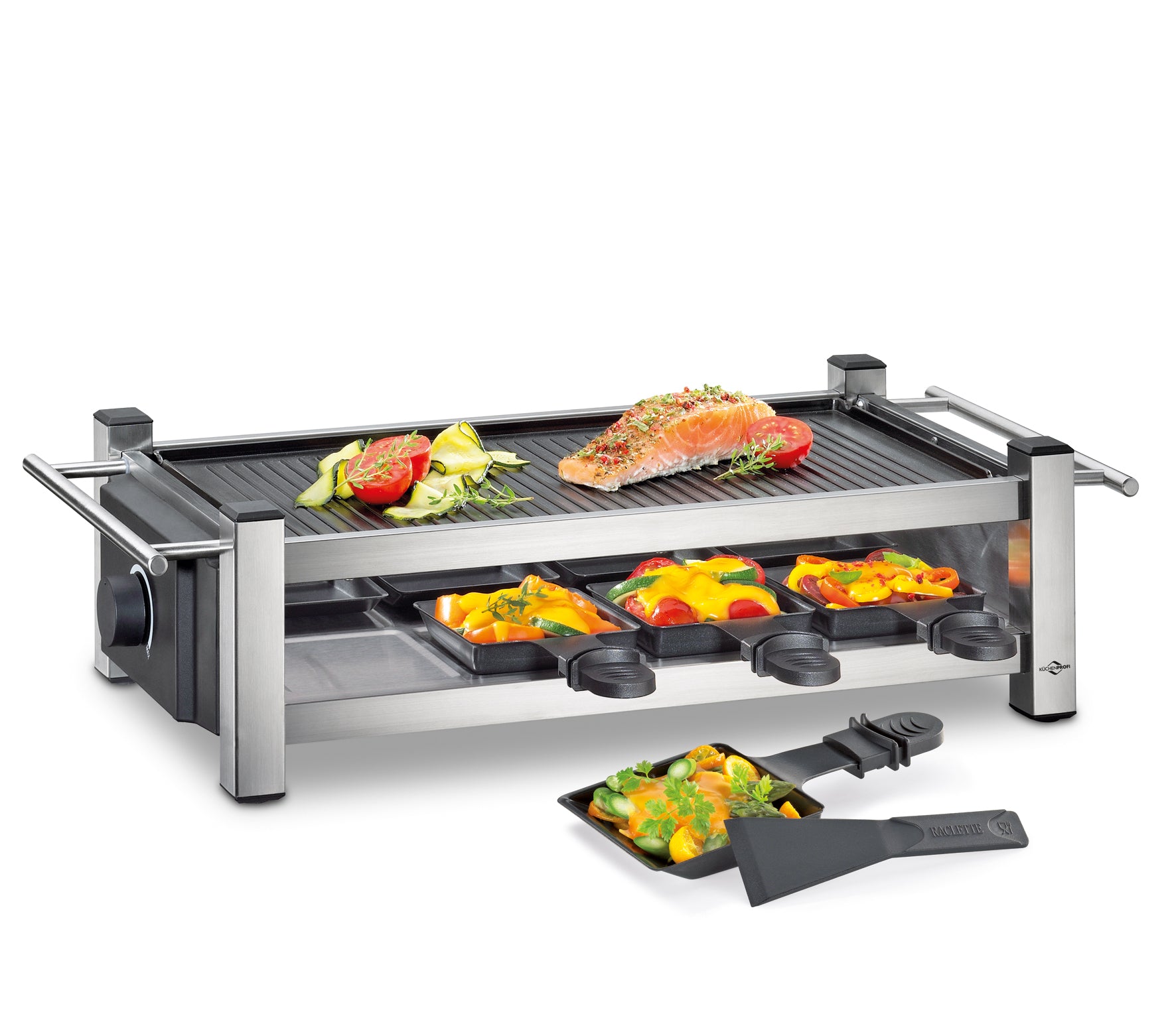 Gratar electric cu 8 raclette, negru, model Taste8 - KUCHENPROFI