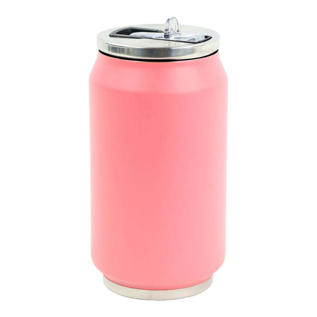 Cutie izoterma cu pai, 280ml, model pastel corail - YOKO DESIGN
