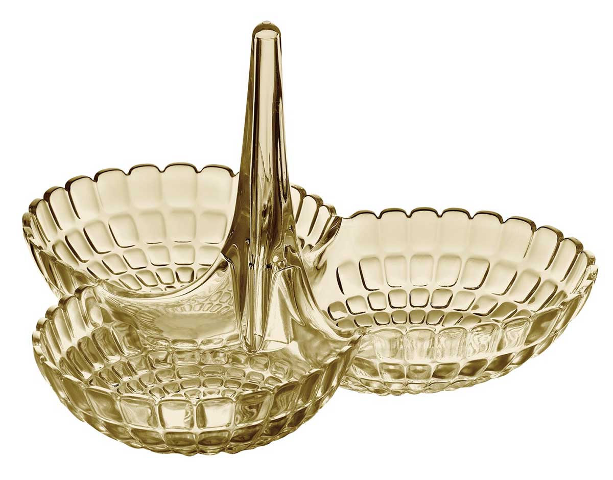 Suport cu 3 boluri pentru gustari, crem, colectia Tiffany - GUZZINI