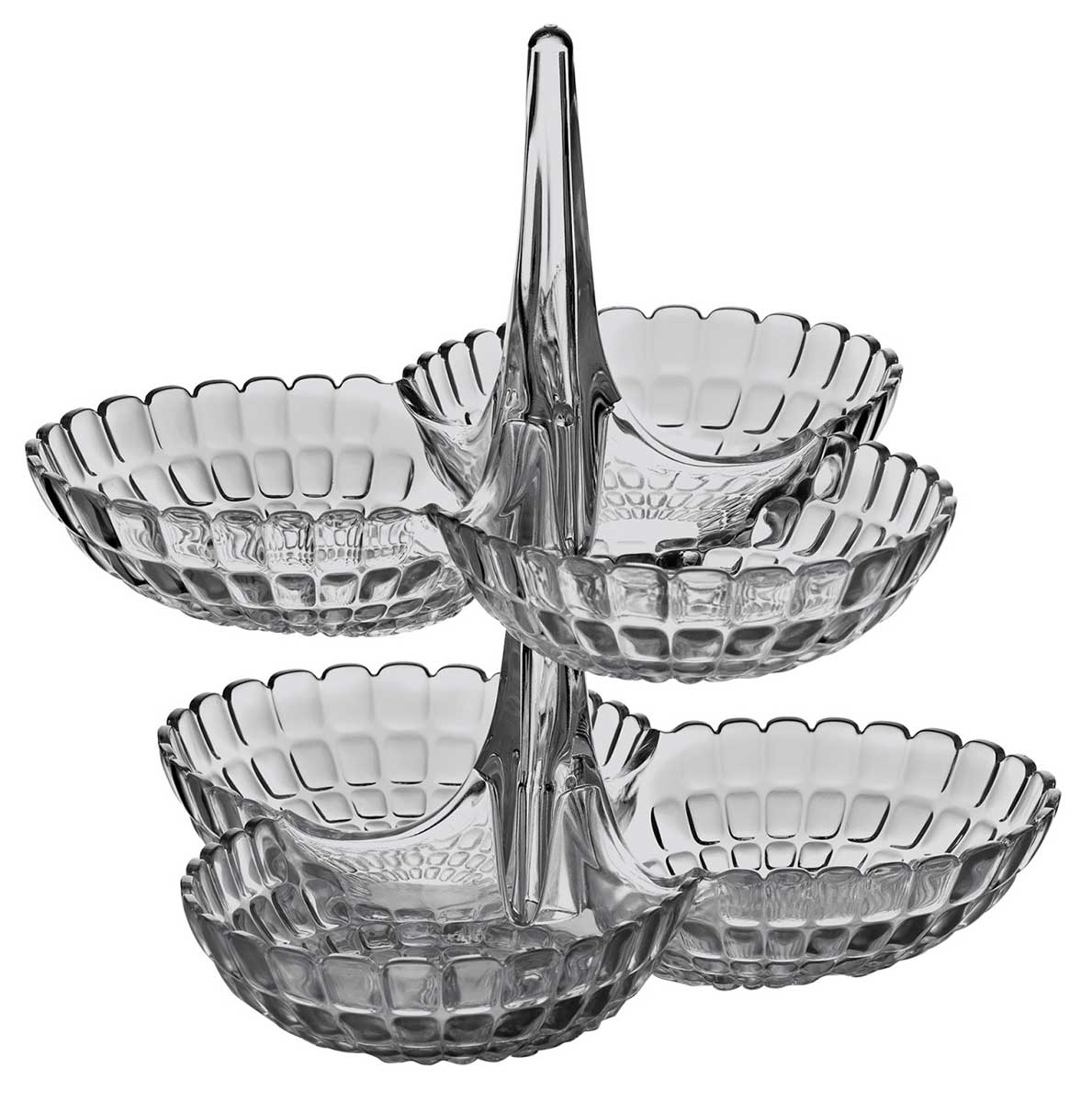 Set 2 suporturi cu 6 boluri pentru gustari, gri, colectia Tiffany - GUZZINI