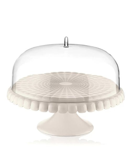 Platou cu picior si dom, alb, colectia Tiffany - GUZZINI