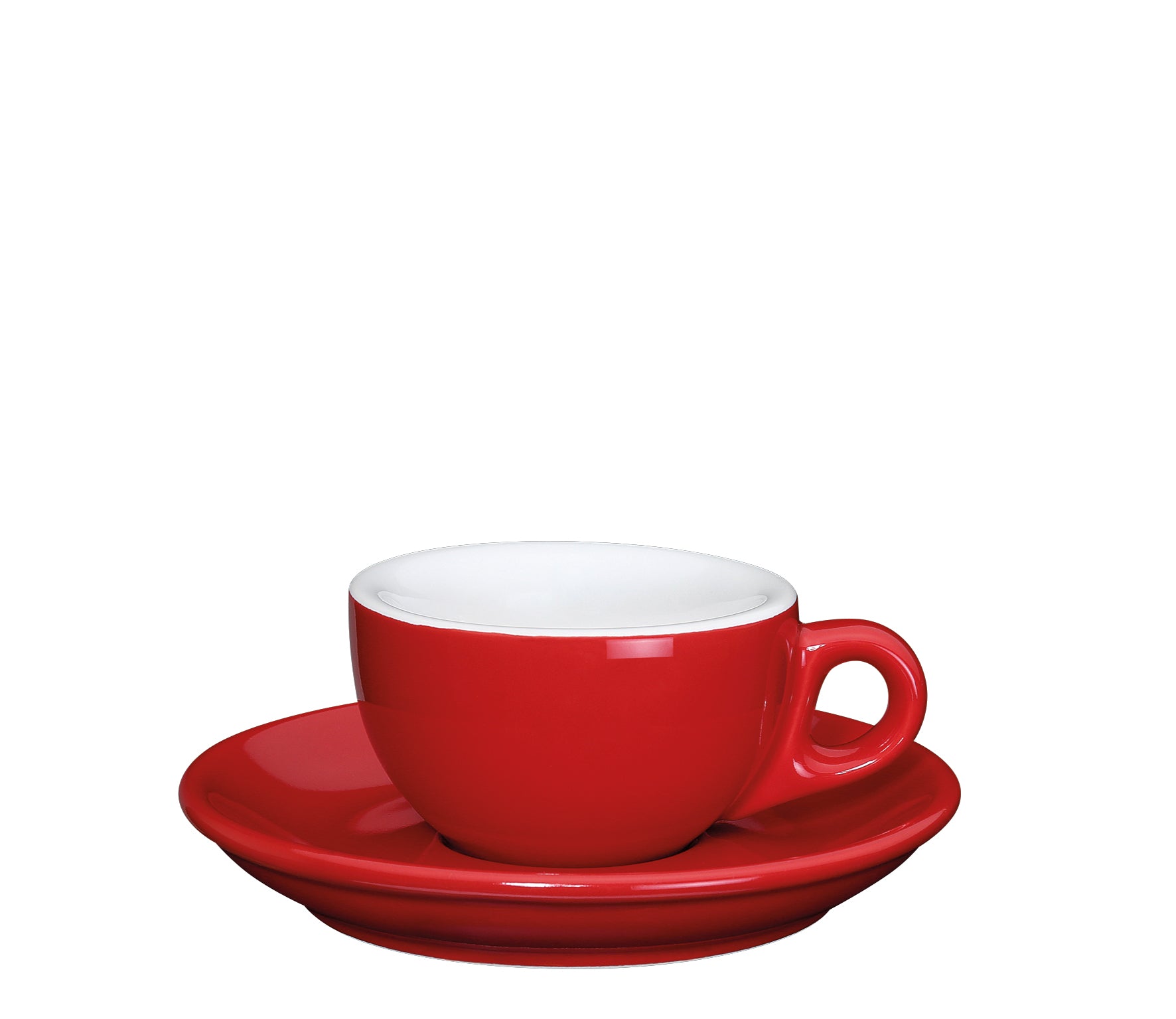 Ceasca si farfurie de espresso, rosu, 50 ml, colectia Roma - CILIO