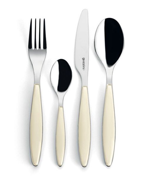 Set de 24 tacamuri din inox si acril, crem, colectia My Fusion - GUZZINI