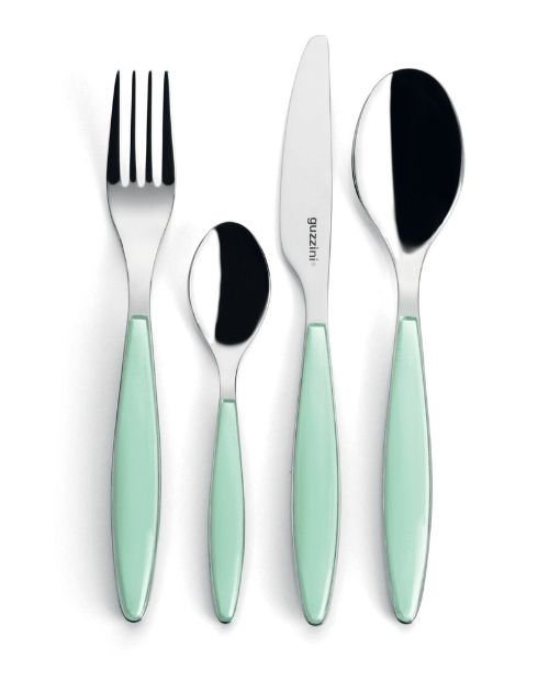 Set de 24 tacamuri din inox si acril, verde, colectia My Fusion - GUZZINI