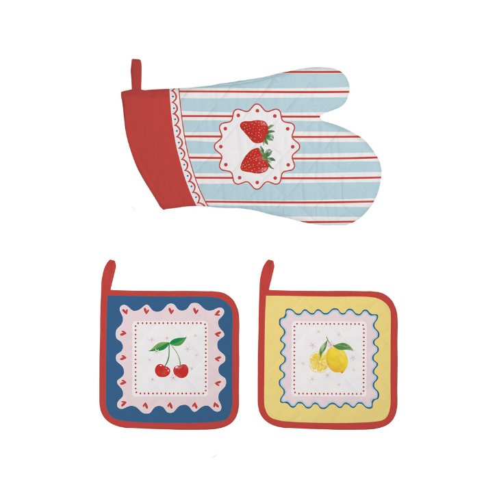 Set manusa de bucatarie si 2 potholdere, Fruit Mania - COOKSHOP SPECIALS