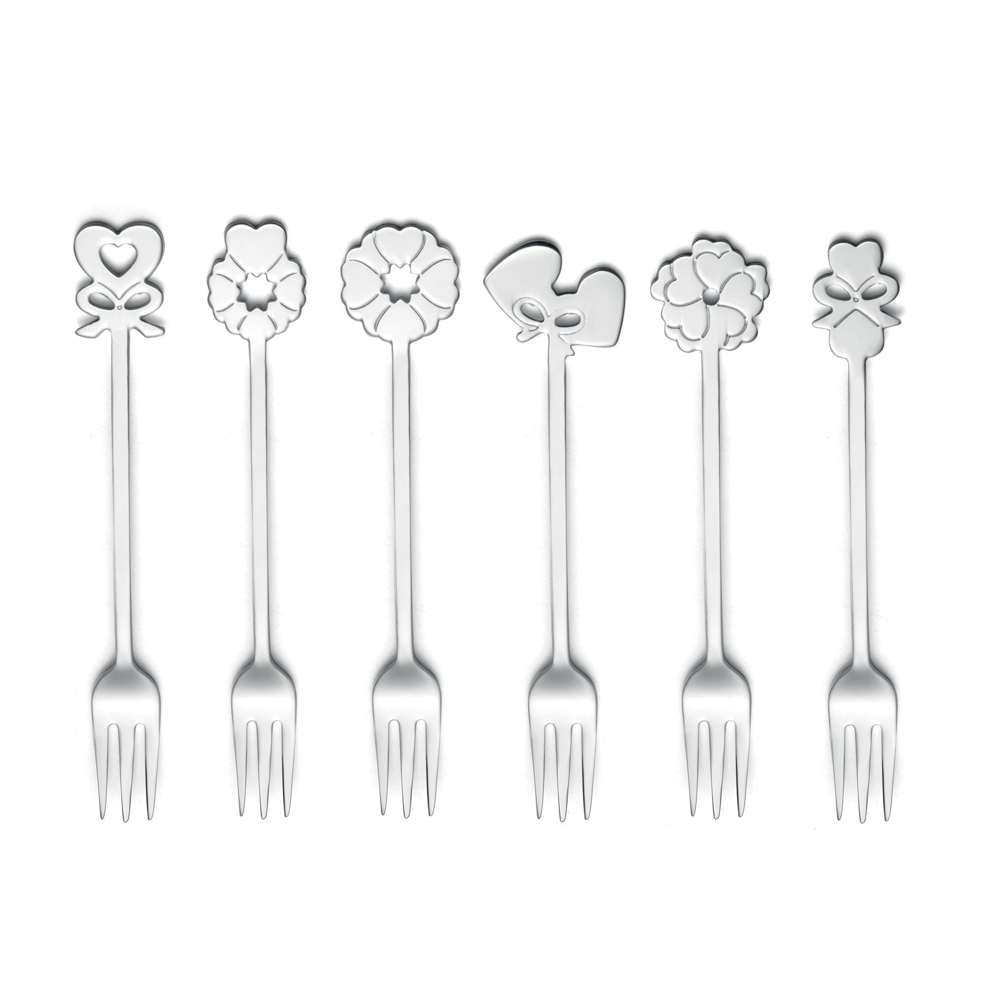 Set 6 furculite pentru desert, din otel inoxidabil, colectia Love - GUZZINI