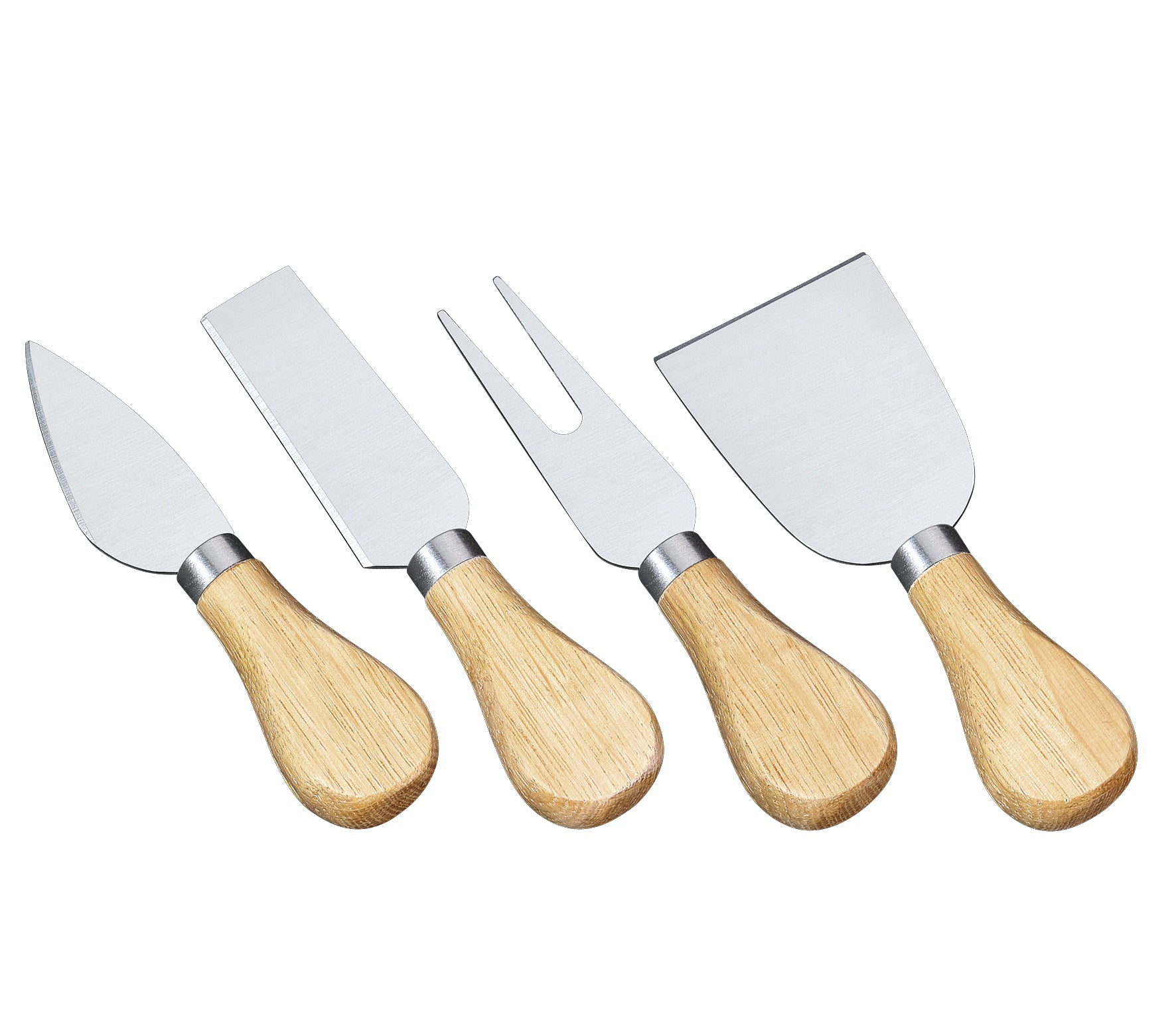 Set de 4 cutite pentru branza, inox si lemn de artar - CILIO