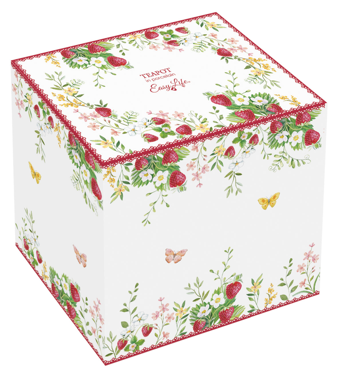Ceainic din portelan, 900 ml, Strawberry Garden - COOKSHOP SPECIALS