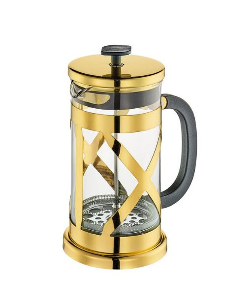 Cafetiera frantuzeasca, pentru 8 cesti, 1 litru, negru-auriu, Gloria Oro, Coffee Culture - CILIO