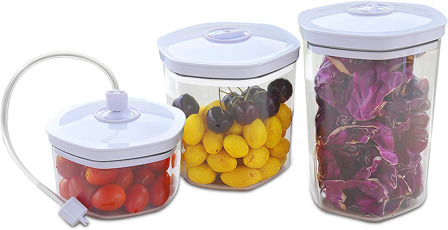 Set cutii rotunde pentru depozitare cu vid, 3 buc - GASTROBACK