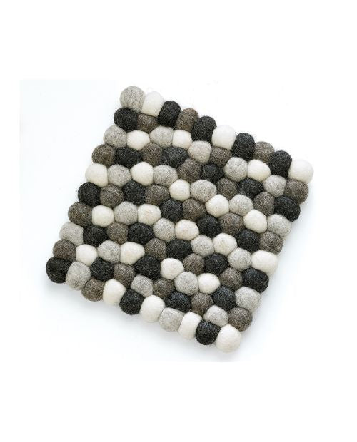 Suport patrat din lana, gri, Lana - CILIO