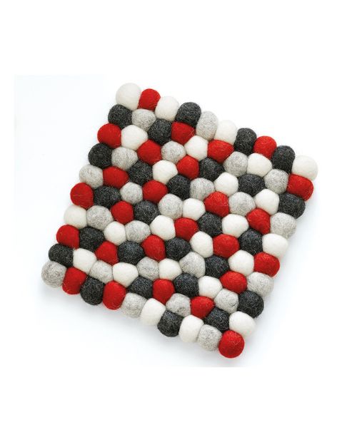 Suport patrat din lana, rosu, Lana - CILIO