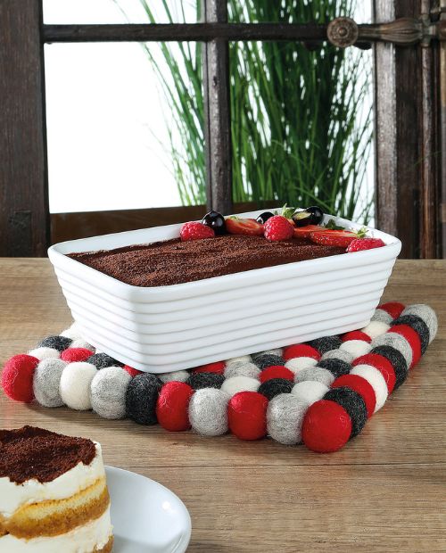 Suport patrat din lana, rosu, Lana - CILIO - Image 1