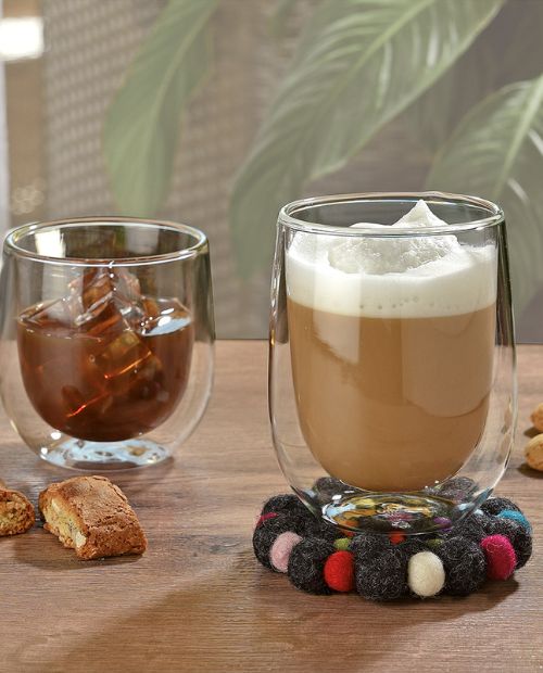 Suport rotund din lana, negru, 10 cm, Lana - CILIO - Image 1