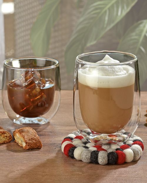 Suport rotund din lana, rosu, 10 cm, Lana - CILIO - Image 1