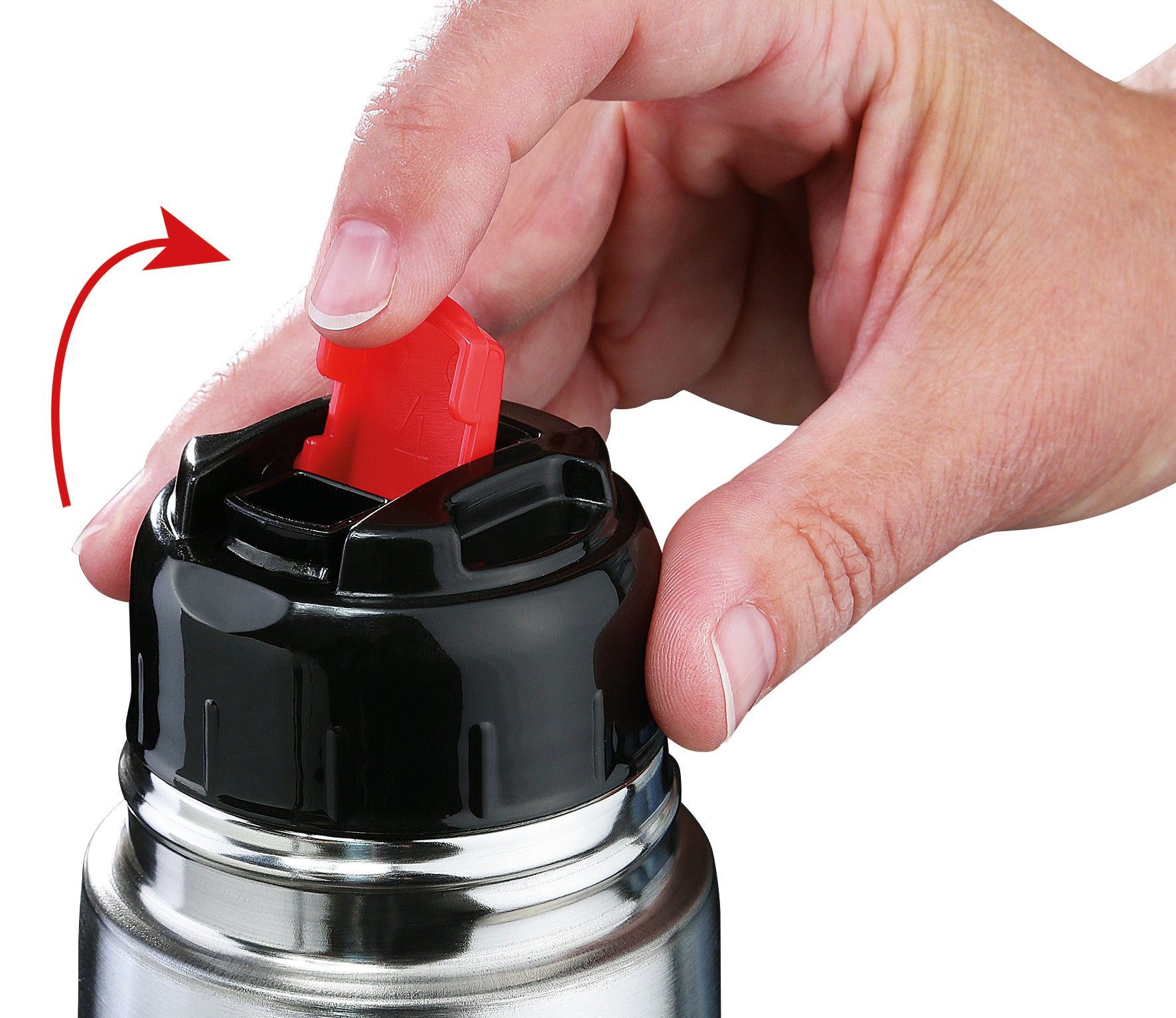 Termos cu pereti dubli si capac infiletabil, 1000 ml, rosu, colectia Colore - CILIO - Image 3