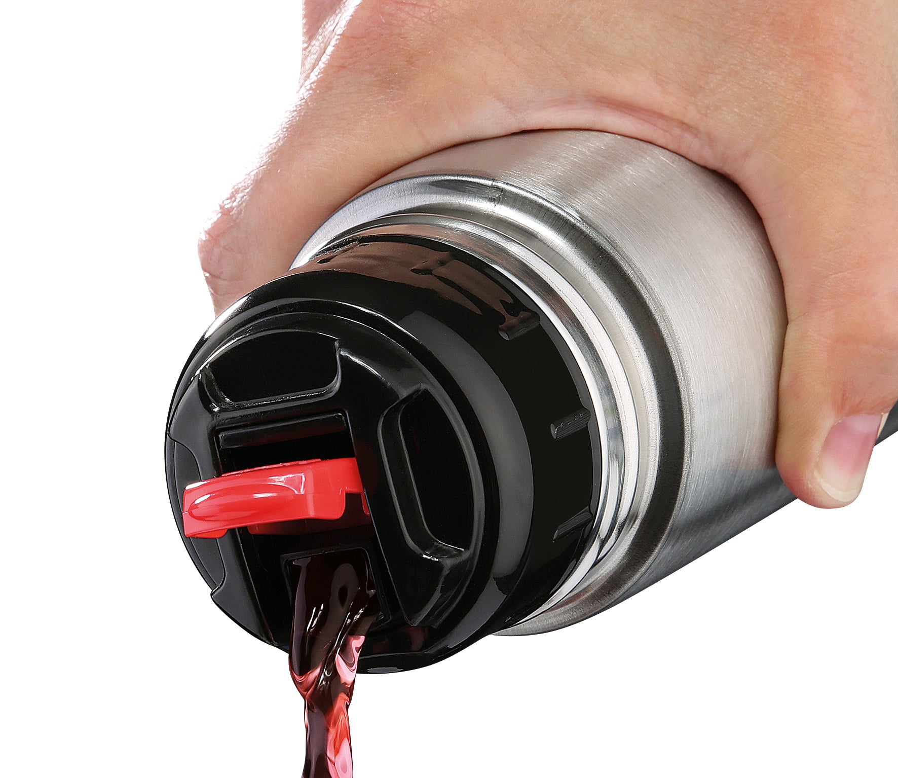Termos cu pereti dubli si capac infiletabil, 1000 ml, rosu, colectia Colore - CILIO - Image 2