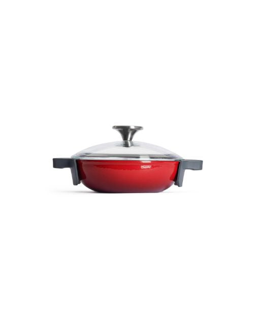 Cratita din fonta cu capac din sticla, 0.8 litri, rosu, Iron - Woll - Image 2