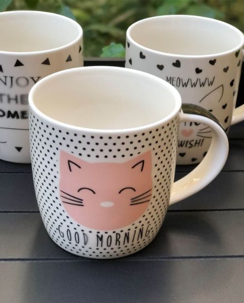 Cana din portelan, new bone china, 350 ml, Cat - SIMONA'S COOKSHOP - Image 1