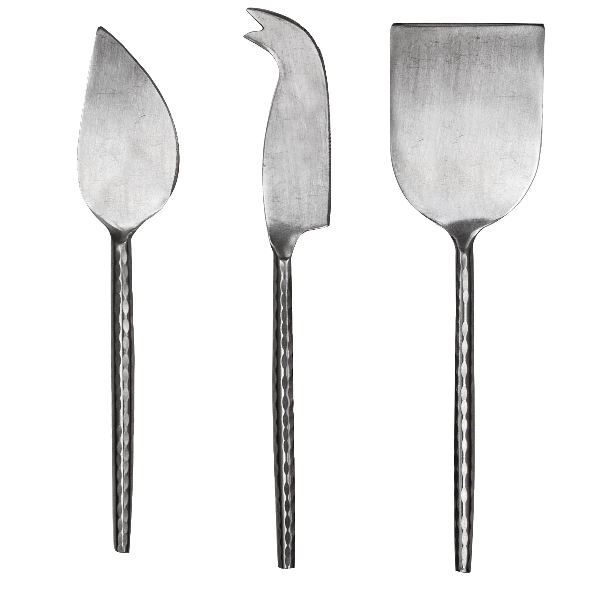 Set de 3 cutite pentru branza, otel inoxidabil, Hammered - SIMONA'S COOKSHOP