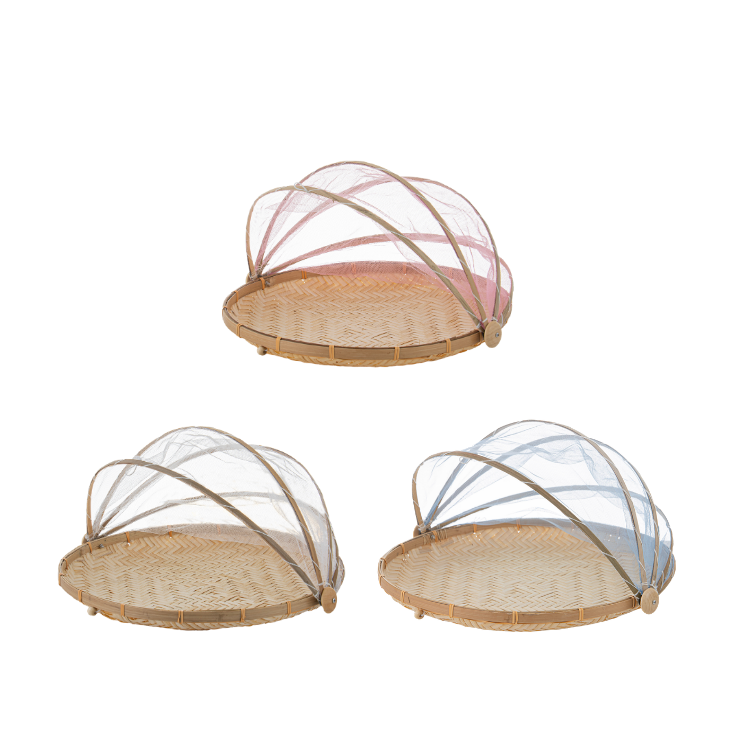 Suport pentru acoperire alimente, bambus, 42 cm, alb/roz/albastru - COOKSHOP SPECIALS