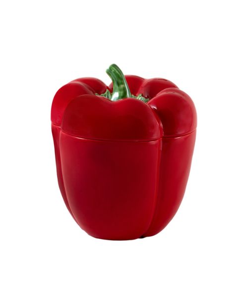 Cutie ceramica cu capac, rosu, 21 cm, Pepper - BORDALLO PINHEIRO