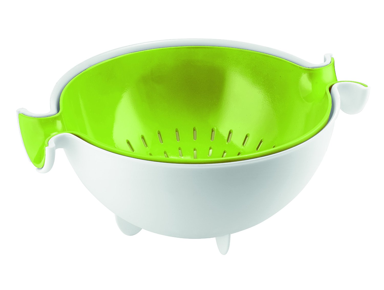 Set strecuratoare si bol, verde, model Spin and Drain - GUZZINI