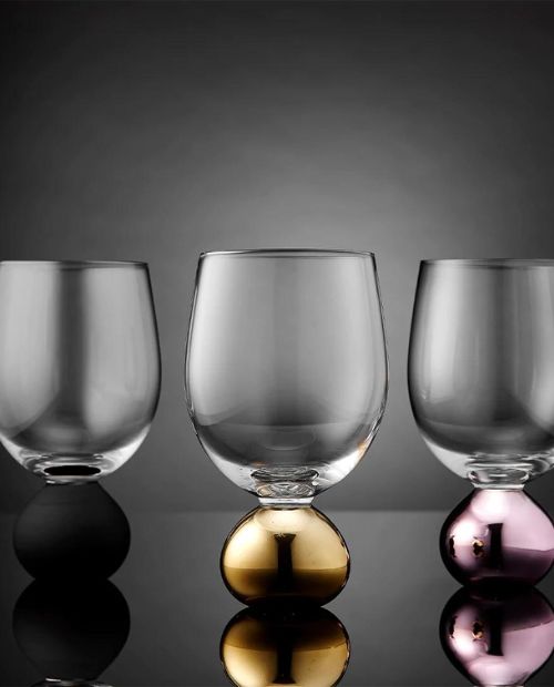 Set 2 pahare pentru vin, sticla cristalina, Astrid Matte Black - SIMONA'S COOKSHOP - Image 2