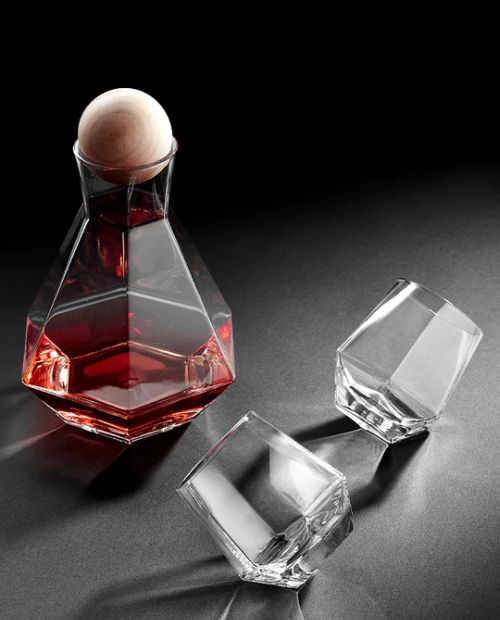 Set decantor si 2 pahare, sticla, Jaxon Geometric - SIMONA'S COOKSHOP - Image 1