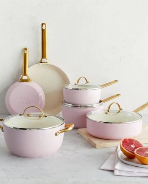 Set 10 piese pentru gatit, pink, Padova - GREENPAN - Image 1