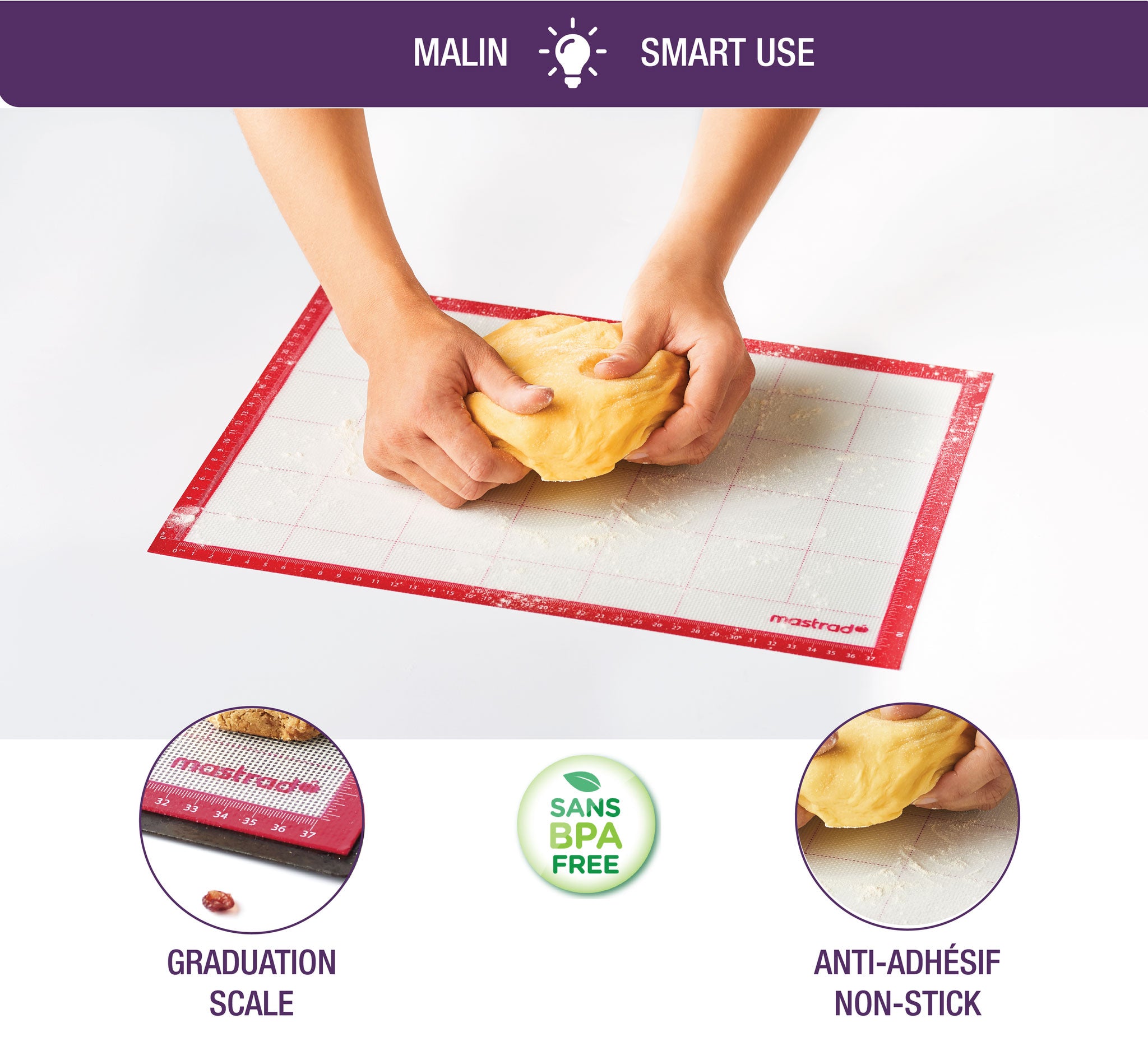 Covoras procesare produse de patiserie, 40 x 30 cm, rosu - Mastrad - Image 2