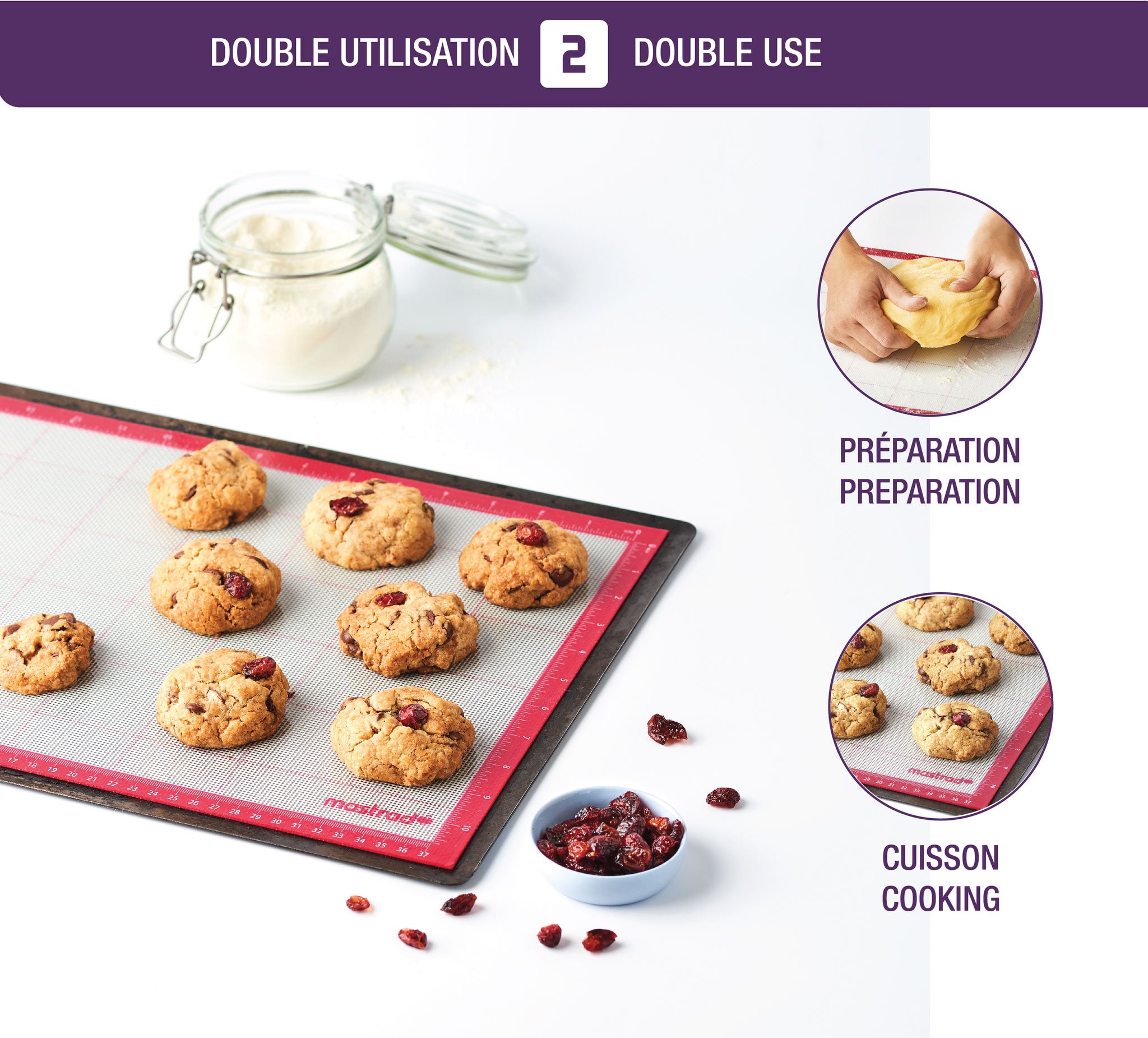 Covoras procesare produse de patiserie, 40 x 30 cm, rosu - Mastrad - Image 3